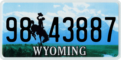 WY license plate 9843887