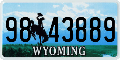 WY license plate 9843889