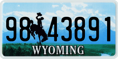 WY license plate 9843891