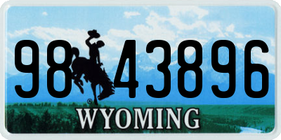 WY license plate 9843896