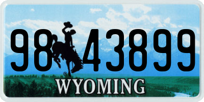 WY license plate 9843899