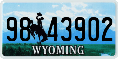 WY license plate 9843902