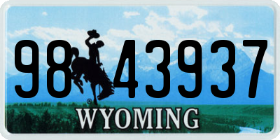WY license plate 9843937