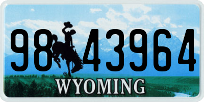 WY license plate 9843964
