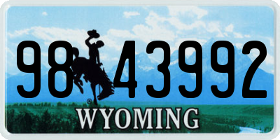 WY license plate 9843992
