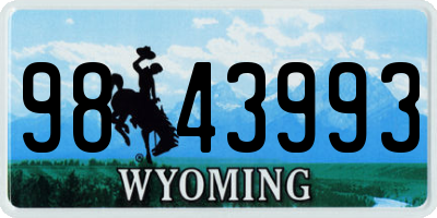 WY license plate 9843993