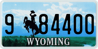 WY license plate 984400