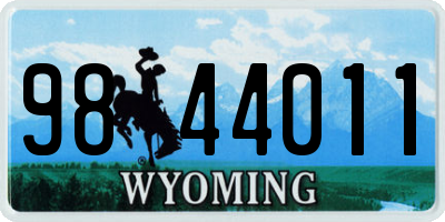 WY license plate 9844011