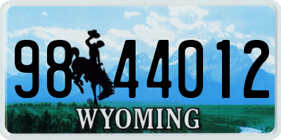 WY license plate 9844012