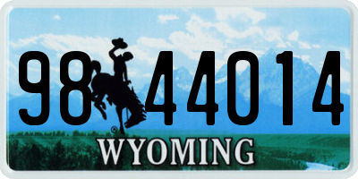 WY license plate 9844014
