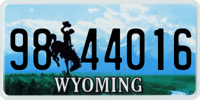 WY license plate 9844016