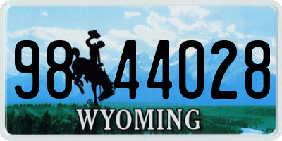 WY license plate 9844028