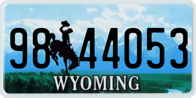 WY license plate 9844053