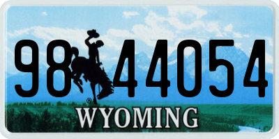 WY license plate 9844054