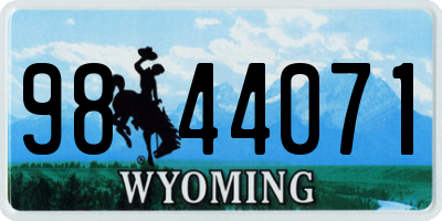 WY license plate 9844071