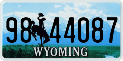 WY license plate 9844087