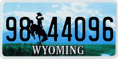 WY license plate 9844096