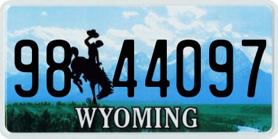 WY license plate 9844097