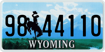 WY license plate 9844110