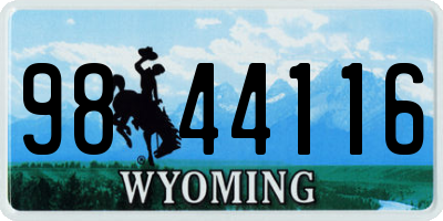 WY license plate 9844116
