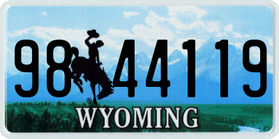 WY license plate 9844119