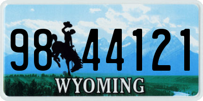 WY license plate 9844121