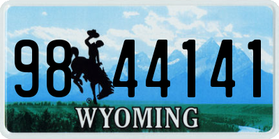 WY license plate 9844141