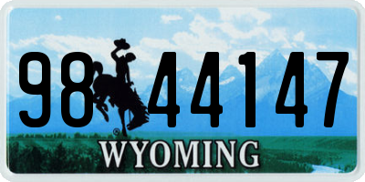 WY license plate 9844147
