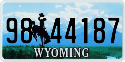 WY license plate 9844187