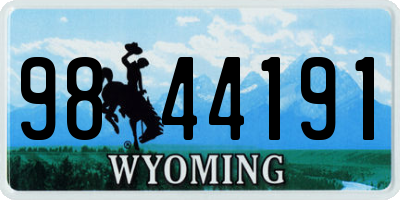 WY license plate 9844191