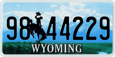 WY license plate 9844229