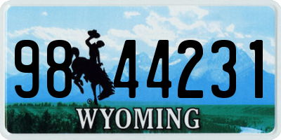 WY license plate 9844231