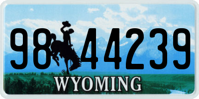 WY license plate 9844239