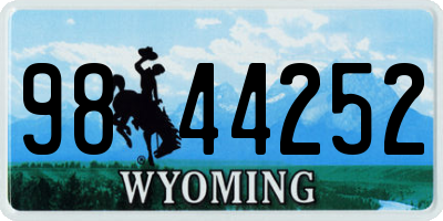 WY license plate 9844252