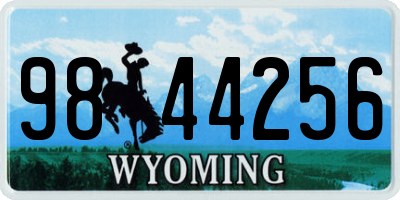 WY license plate 9844256