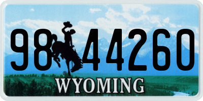 WY license plate 9844260