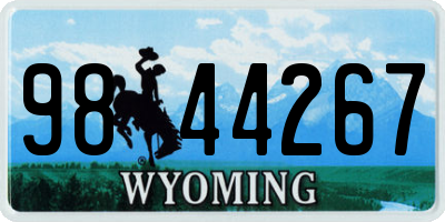 WY license plate 9844267