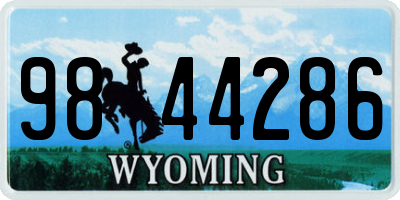 WY license plate 9844286