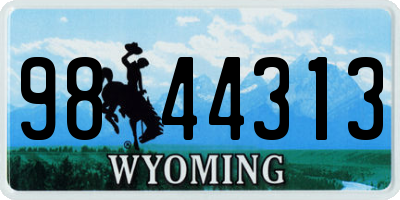 WY license plate 9844313