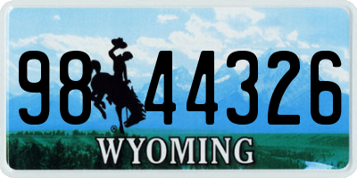 WY license plate 9844326