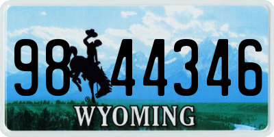 WY license plate 9844346