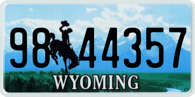 WY license plate 9844357