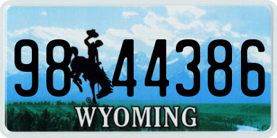 WY license plate 9844386