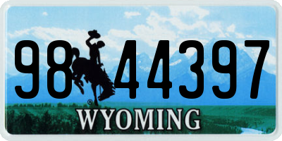 WY license plate 9844397
