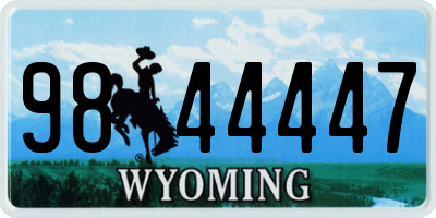 WY license plate 9844447