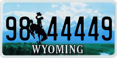 WY license plate 9844449