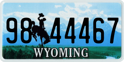 WY license plate 9844467
