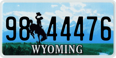 WY license plate 9844476