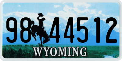 WY license plate 9844512