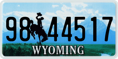 WY license plate 9844517